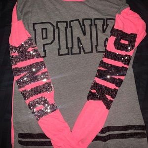 VS PINK BLING LONG SLEEVE SMALL